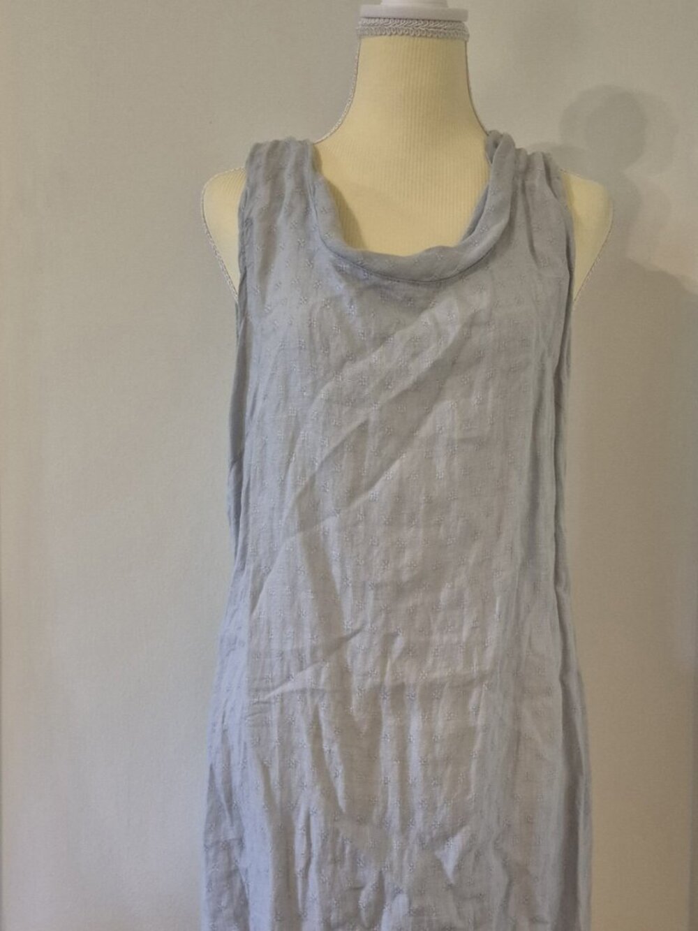 Lina Tomei Italian 100% Linen Dress Stretch Panels Euro Summer Coastal Lagenlook